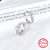 Butterfly Rhodium Plated Platinum 925 Sterling Silver Micro Pave Cubic Zirconia Hoop Earrings GD5193-1-1