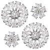 4Pcs 2 Styles 1-Hole Alloy Shank Button BUTT-PH0001-23-1