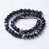 Natural Black Agate Beads Strands G-G753-08-8mm-2