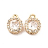 Brass Clear Cubic Zirconia Charms ZIRC-P104-04G-2