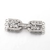Brass Micro Pave Cubic Zirconia Fold Over Clasps ZIRC-I014-68P-FF-1