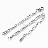 304 Stainless Steel Figaro Chain Bracelets Making STAS-S105-JN962-1-3