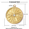 304 Stainless Steel with Crystal Rhinestone Pendants RB-OY001-21G-2