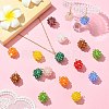 Handmade Nylon Wired Glass Beaded Pendants with Glass Pearl Round Bead PALLOY-CJ00105-6
