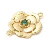 Brass Pave Glass Connector Charms KK-Z073-32G-04-2