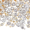 SUPERFINDINGS 192Pcs 8 Styles Brass Clear Cubic Zirconia Connector Charms RB-FH0001-08-2