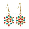 Snowflake Alloy Imitation Pearl Dangle Earrings FS-WGD9918-12-1