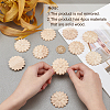 SUPERFINDINGS 12Pcs Flower Rubber Wooden Carved Decor Applique WOOD-FH0001-77-4