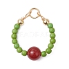 5Pcs 5 Colors Natural Carnelian(Dyd & Heated) and Dyed Synthetic Turquoise Pendants PALLOY-JF03191-3