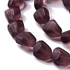 Transparent Frosted Glass Beads Strands FGLA-S001-M02-3