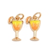 Brass Enamel Pendants KK-B157-20G-02-1