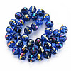 Electroplate Transparent Glass Beads Strands EGLA-N006-031-A05-2