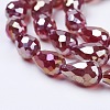 Electroplate Glass Beads Strands X-EGLA-D015-15x10mm-28-2