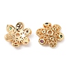 Brass Micro Pave Colorful Cubic Zirconia Bead Caps KK-F860-78G-1