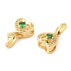 Brass Micro Pave Cubic Zirconia Pendant Pinch Bails KK-I705-04G-2