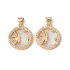 Rack Plating Brass Shell Pendants KK-D087-25G-09-2