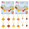 Autumn Theme Alloy Enamel Maple Leaf/Pumpkin/Acorn Locking Stitch Markers HJEW-PH01826-1