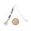 Synthetic Dyed Turquoise Beaded Bookmarks AJEW-JK00191-4