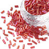 Tube AB-Color Plated Glass Bugle Beads SEED-R011-165B-1