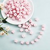 20Pcs Pink Cube Letter Silicone Beads 12x12x12mm Square Dice Alphabet Beads with 2mm Hole Spacer Loose Letter Beads for Bracelet Necklace Jewelry Making JX435K-1