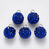 Polymer Clay Rhinestone Charms RB-N051-07C-1