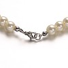 Stainless Steel Dyed Glass Pearl Round Bead Strands and Bracelets Jewelry Sets SJEW-M039-01B-3