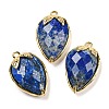 Natural Lapis Lazuli Faceted Pendants G-M431-06G-04-1