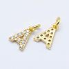 Brass Micro Pave Grade AAA Cubic Zirconia Charms ZIRC-P067-11G-A-NR-1