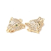 Brass Micro Pave Clear Cubic Zirconia Connector Charms KK-I702-08G-3