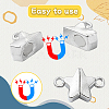 12Pcs 4 Styles Alloy Magnetic Clasps with Loops FIND-YW0005-56-4