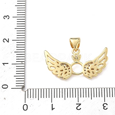 Brass Micro Pave Clear Cubic Zirconia Pendants KK-F930-23B-G-1