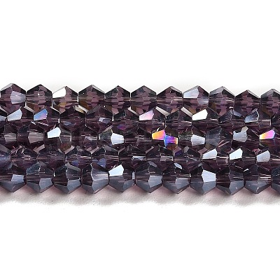 Transparent Electroplate Glass Beads Strands LS-GLAA-F029-4mm-A04-1