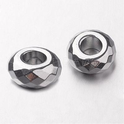 Electroplate Non-magnetic Synthetic Hematite European Beads G-F300-53-01-1