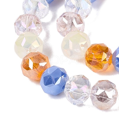 Electroplate Imitation Jade & Opaque & Transparent Glass Beads Strands EGLA-Q135-8MM-A09-1