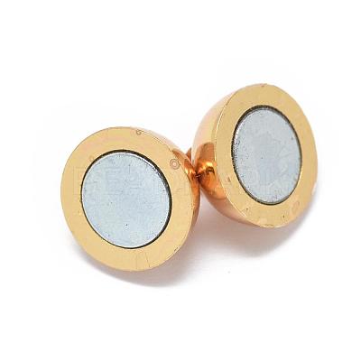 Rack Plating Brass Magnetic Clasps with Loops KK-F801-02C-G-1