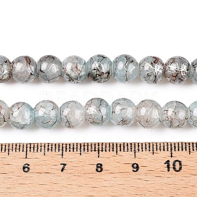 Drawbench Crackle Glass Beads Strands GLAA-N006-8mm-02-1