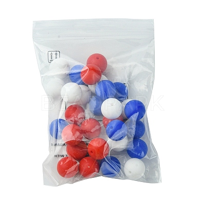 30Pcs 3 Colors Silicone Beads Round Rubber Bead 15MM Loose Spacer Beads for DIY Supplies Jewelry Keychain Making SIL-FS0001-01B-1