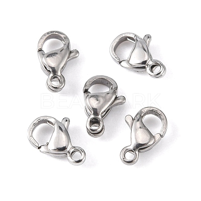 Tarnish Resistant 304 Stainless Steel Lobster Claw Clasps X-STAS-M262-01-9mm-1