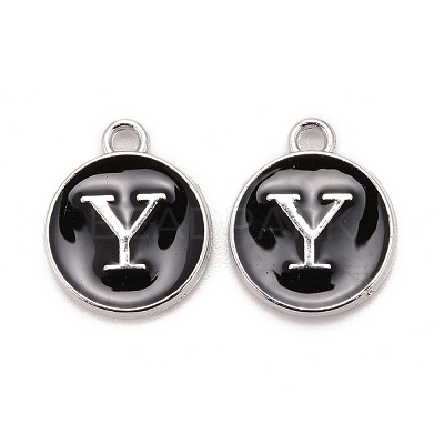 Platinum Plated Alloy Charms X-ENAM-S118-02Y-P-1