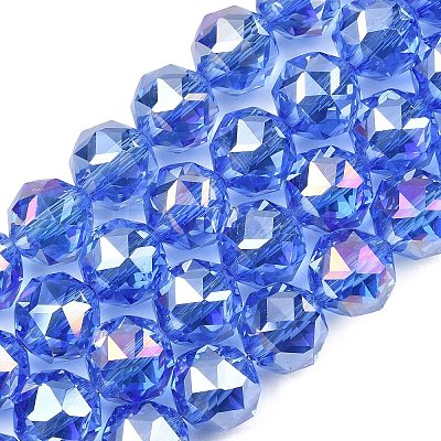 Transparent Electroplate Glass Beads Strands EGLA-N002-34C-B14-1