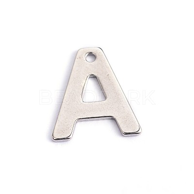 Tarnish Resistant 304 Stainless Steel Letter Charms STAS-O072-A-1