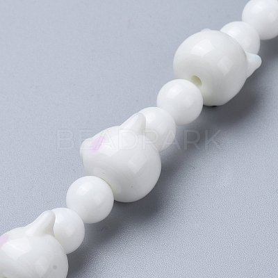 Handmade Lampwork Beads Strands PORC-K002-02D-1