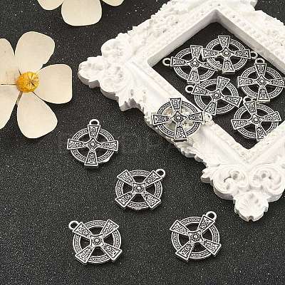 10Pcs Irish Tibetan Style Alloy Pendants PALLOY-YW0001-31-1