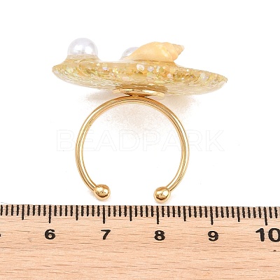 304 Stainless Steel Resin Cuff Open Rings RJEW-C167-02A-1