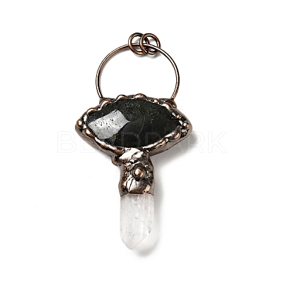 Natural Quartz Crystal & Labradorite Nuggets Big Pendants G-D468-19R-1