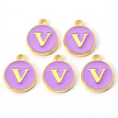 Golden Plated Alloy Enamel Charms X-ENAM-S118-10V-1