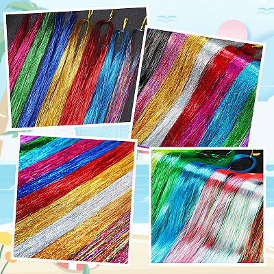 12Pcs 12 Colors Laser PET Hair Wig OHAR-SP0001-05A-1