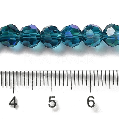 Electroplate Transparent Glass Beads Strands X-EGLA-A035-T6mm-L12-1