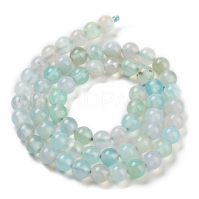Natural Striped Agate/Banded Agate Bead Strands G-K155-A-6mm-04-1