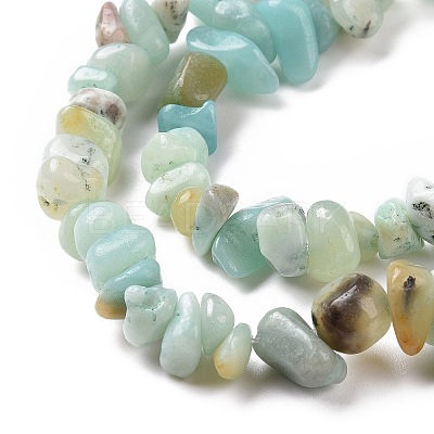 Natural Flower Amazonite Chips Beads Strands G-M205-12B-1